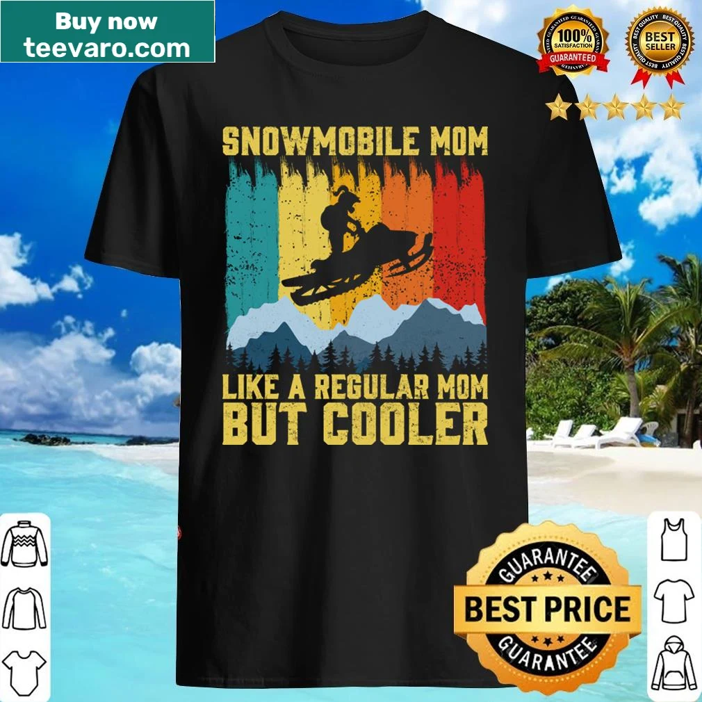 Cool snowmobile mom shirt with bold text design