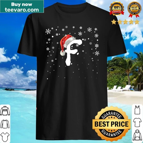 Long sleeve shirt with snowy capital letter F for Christmas