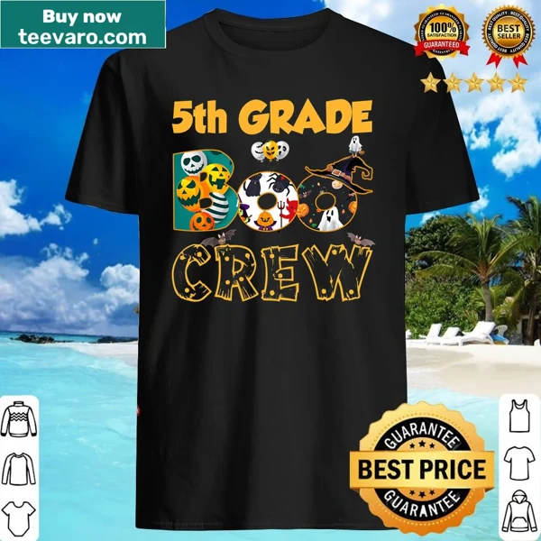 Cute Halloween shirt for 5th-grade teachers with ghosts and witches