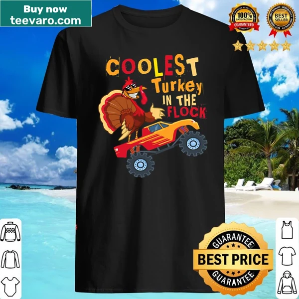 Coolest Turkey in the Flock shirt for toddlers with a fun turkey graphic