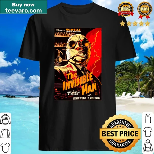 Whimsical illustration of the Invisible Man on a shirt