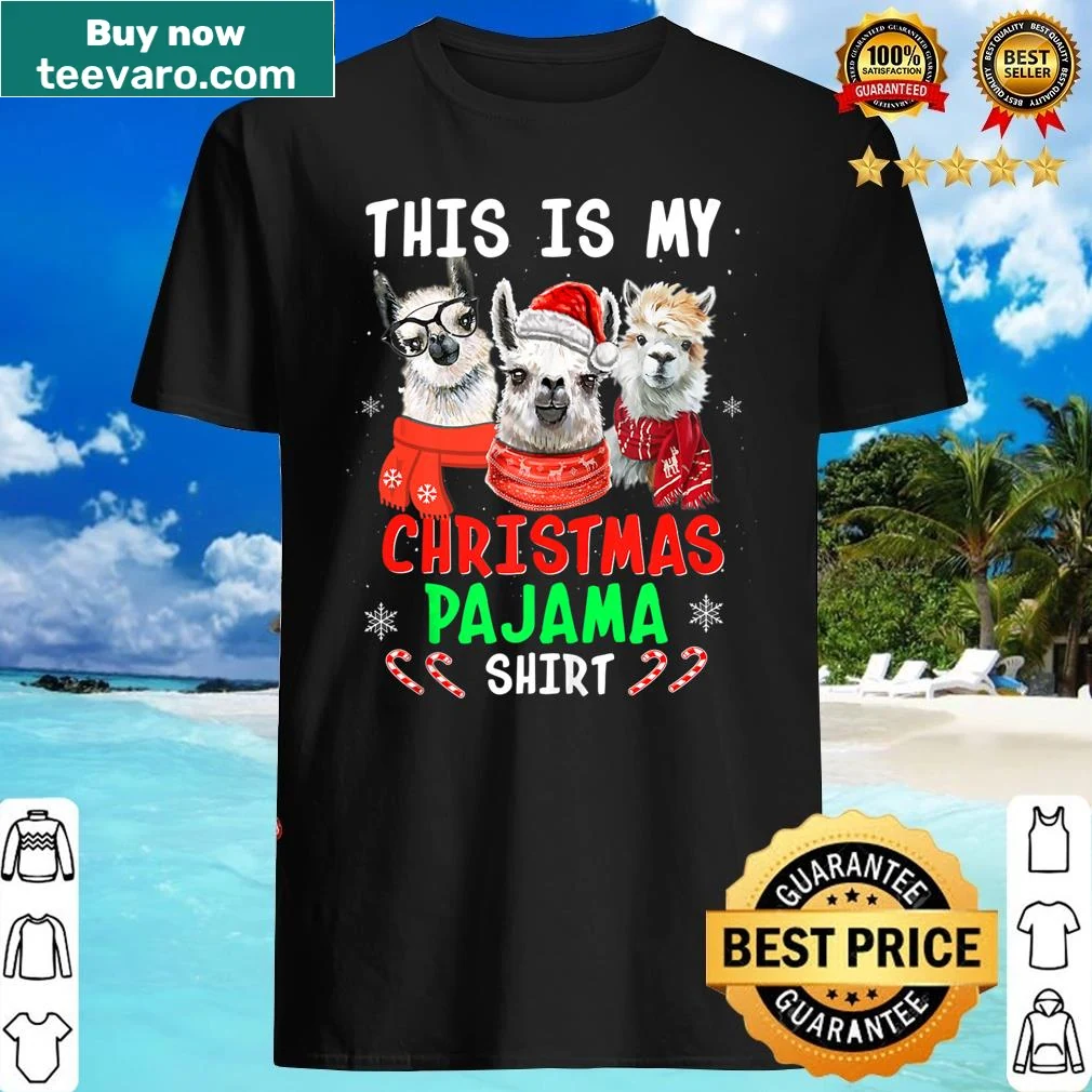 Christmas shirt featuring a playful llama design
