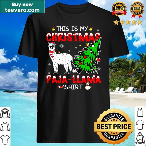 Christmas shirt featuring a playful llama design