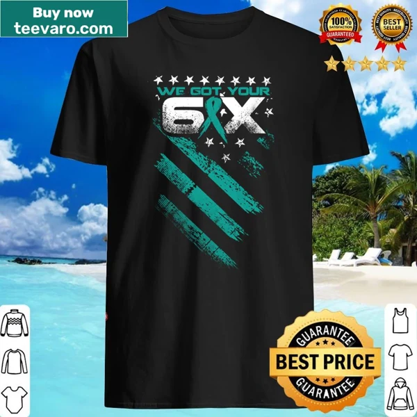 Shirt with American Flag and 'We Got Your Six' for Tourette syndrome awareness