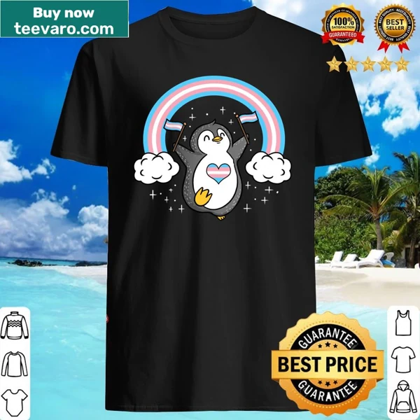 Trans Pride shirt with an illustration of a penguin for inclusivity