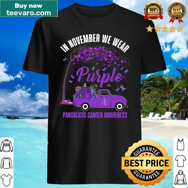 Awareness shirt with purple theme for pancreatic cancer