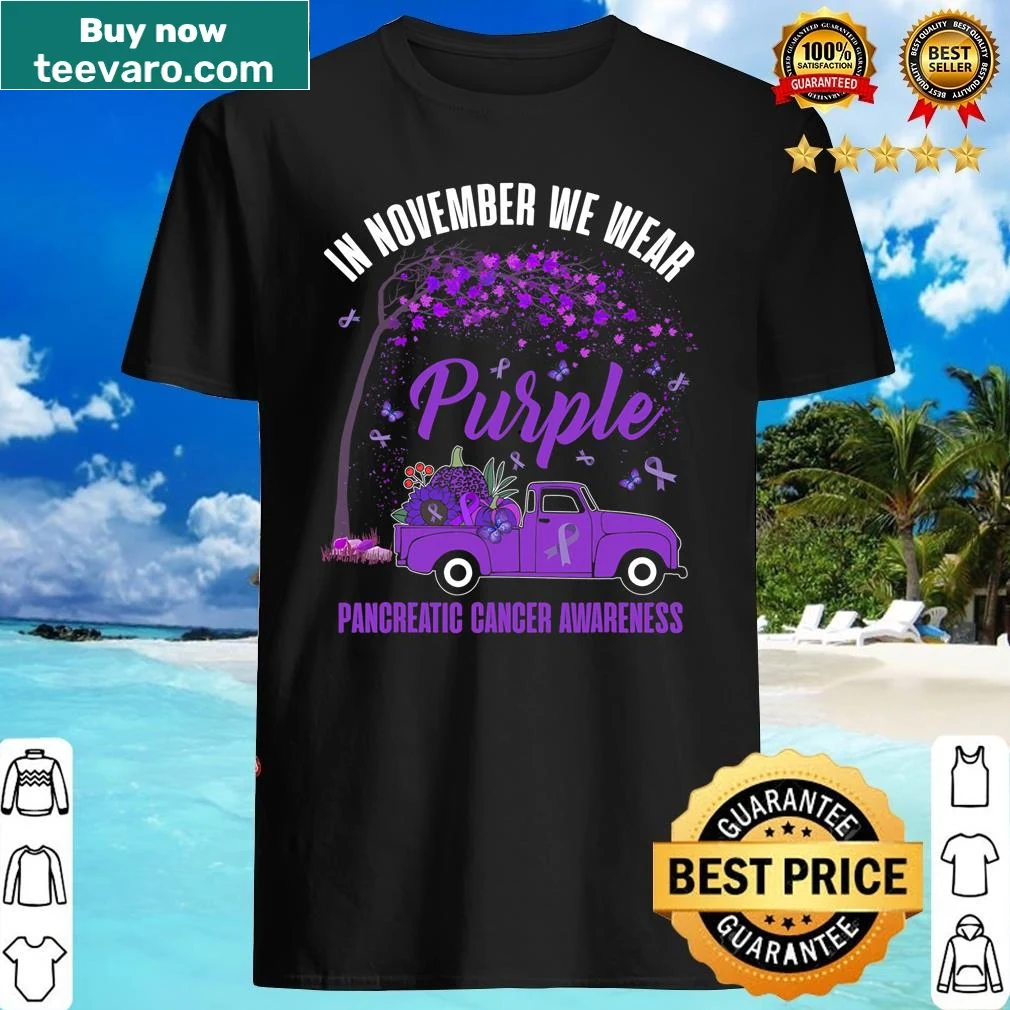 Awareness shirt with purple theme for pancreatic cancer