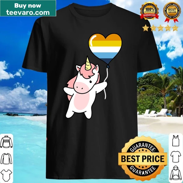 Adorable unicorn holding a heart balloon shirt