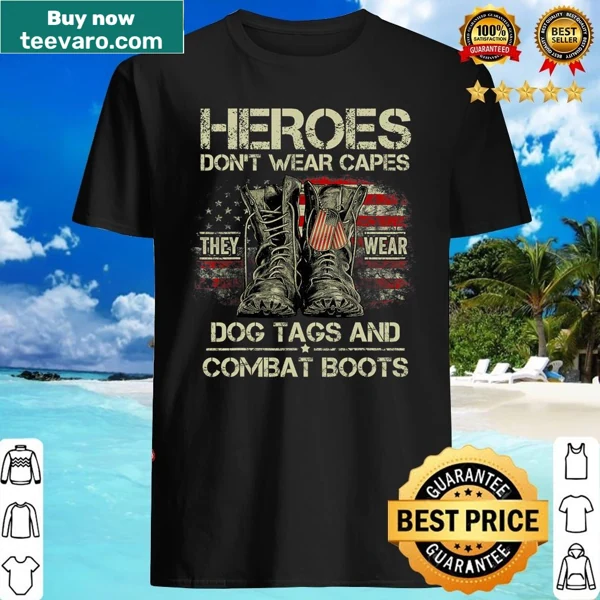 Patriotic shirt with text about being a hero, dad, grandpa, and veteran.
