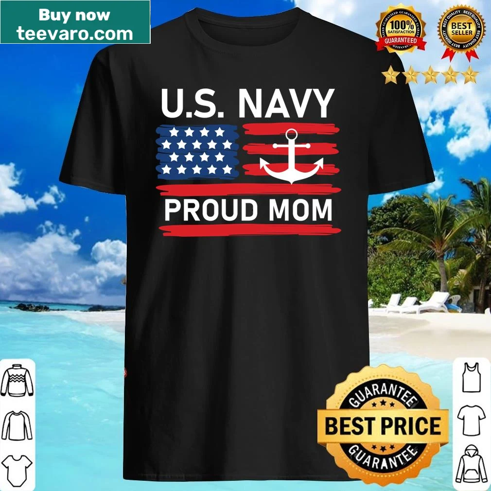 American flag shirt for Proud Navy Moms with a tribute design.