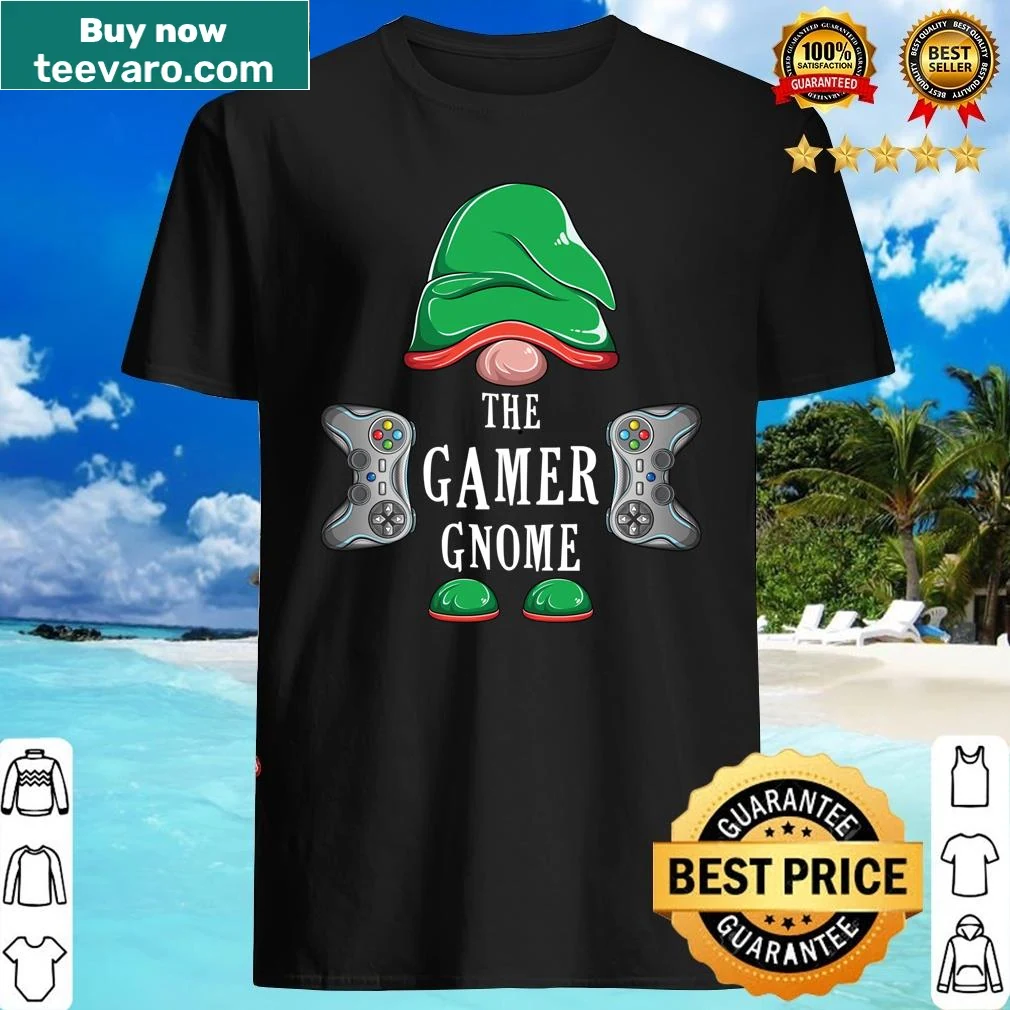 Christmas gnome cartoon gaming shirt for family matching
