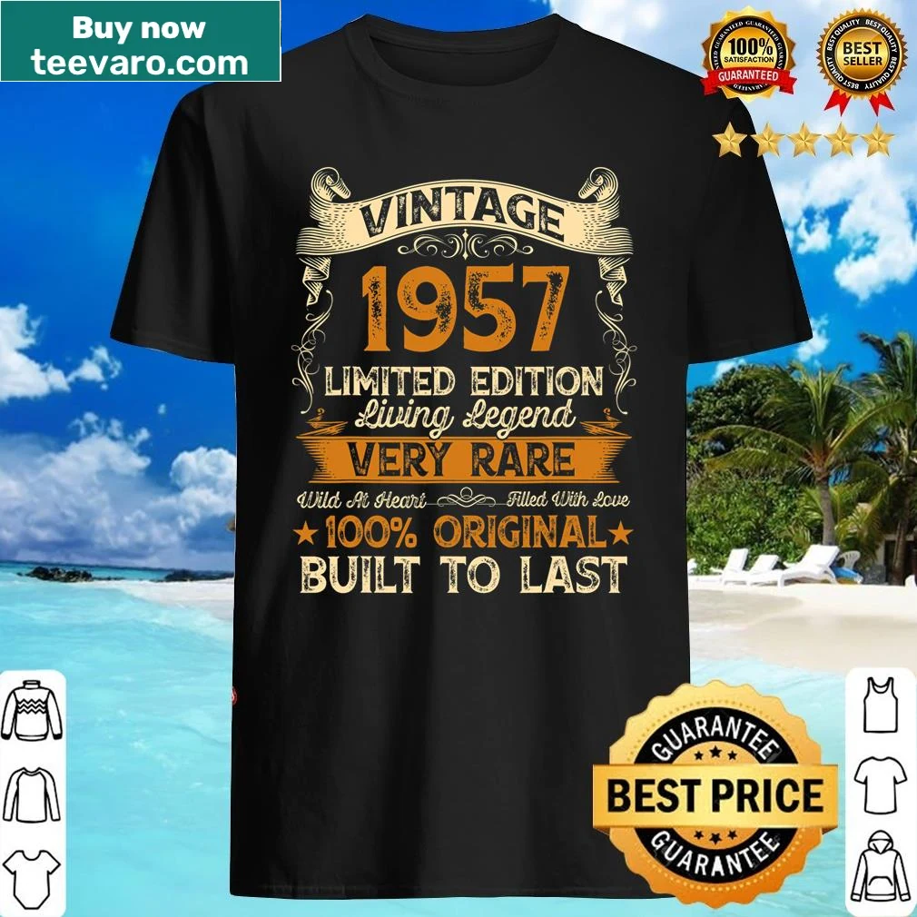 Vintage-style shirt celebrating 64th birthday, featuring 1957