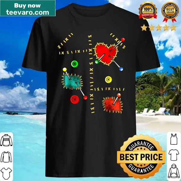 Creepy voodoo doll illustration on a Halloween shirt