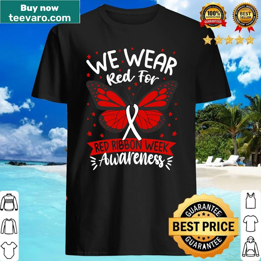 Butterfly-themed shirt for Red Ribbon Week awareness