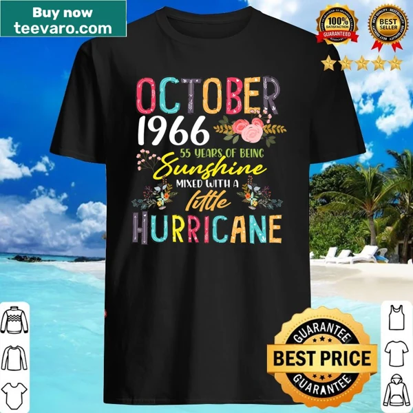 Typography celebrate 55 years of being sunshine shirt for October birthdays