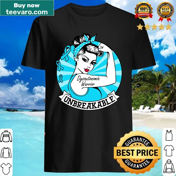 Inspirational shirt designed for dysautonomia warriors featuring the word 'Unbreakable'.
