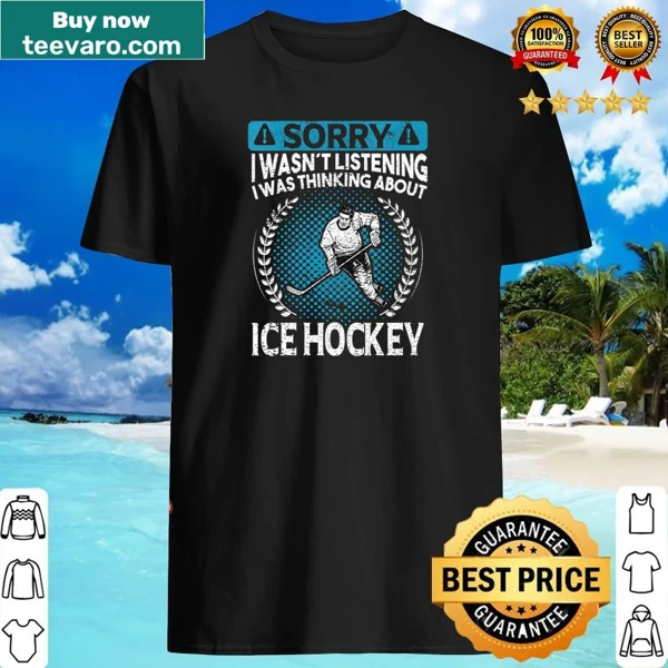 Ice hockey themed graphic on women's V-neck shirt