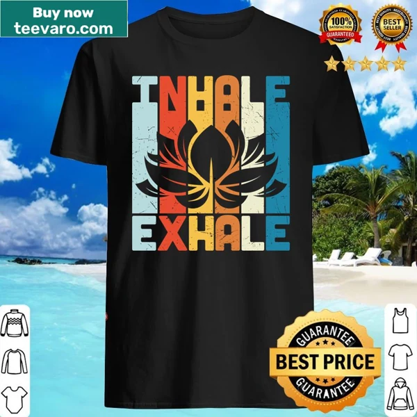 Inspirational yoga shirt with 'Inhale Exhale' quote