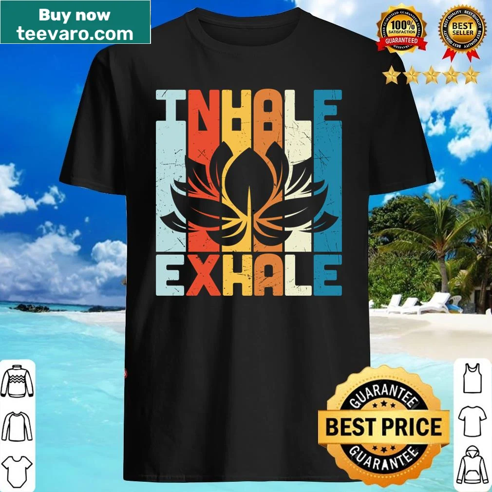 Inspirational yoga shirt with 'Inhale Exhale' quote