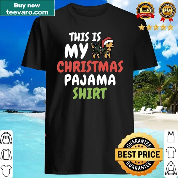Christmas pajama shirt featuring Yorkshire Terrier design