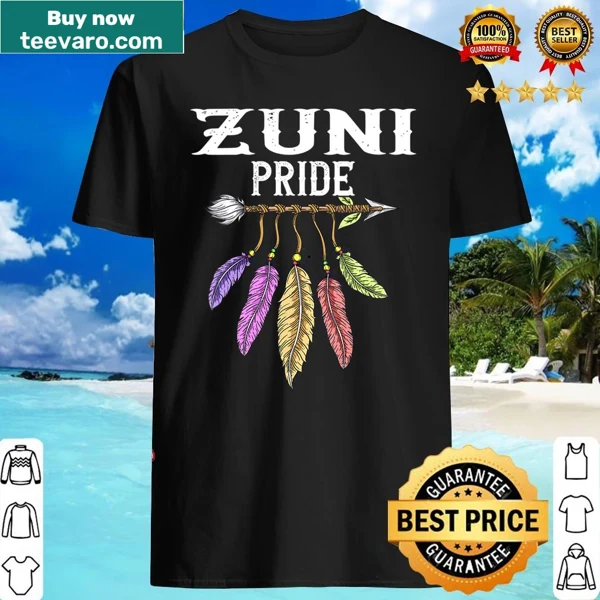 Illustration of a Zuni woman on a V-neck shirt
