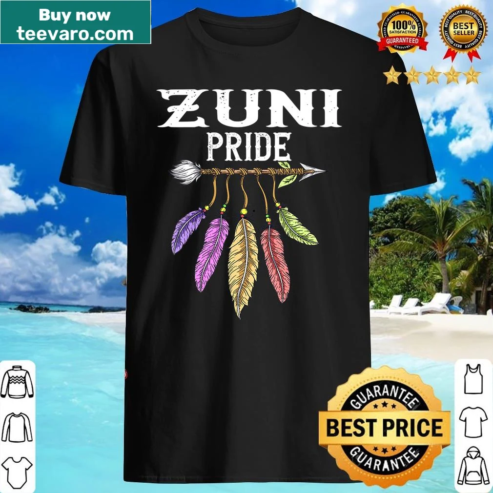 Illustration of a Zuni woman on a V-neck shirt