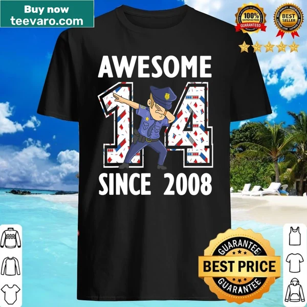 Police officer themed birthday shirt for boys born in 2008