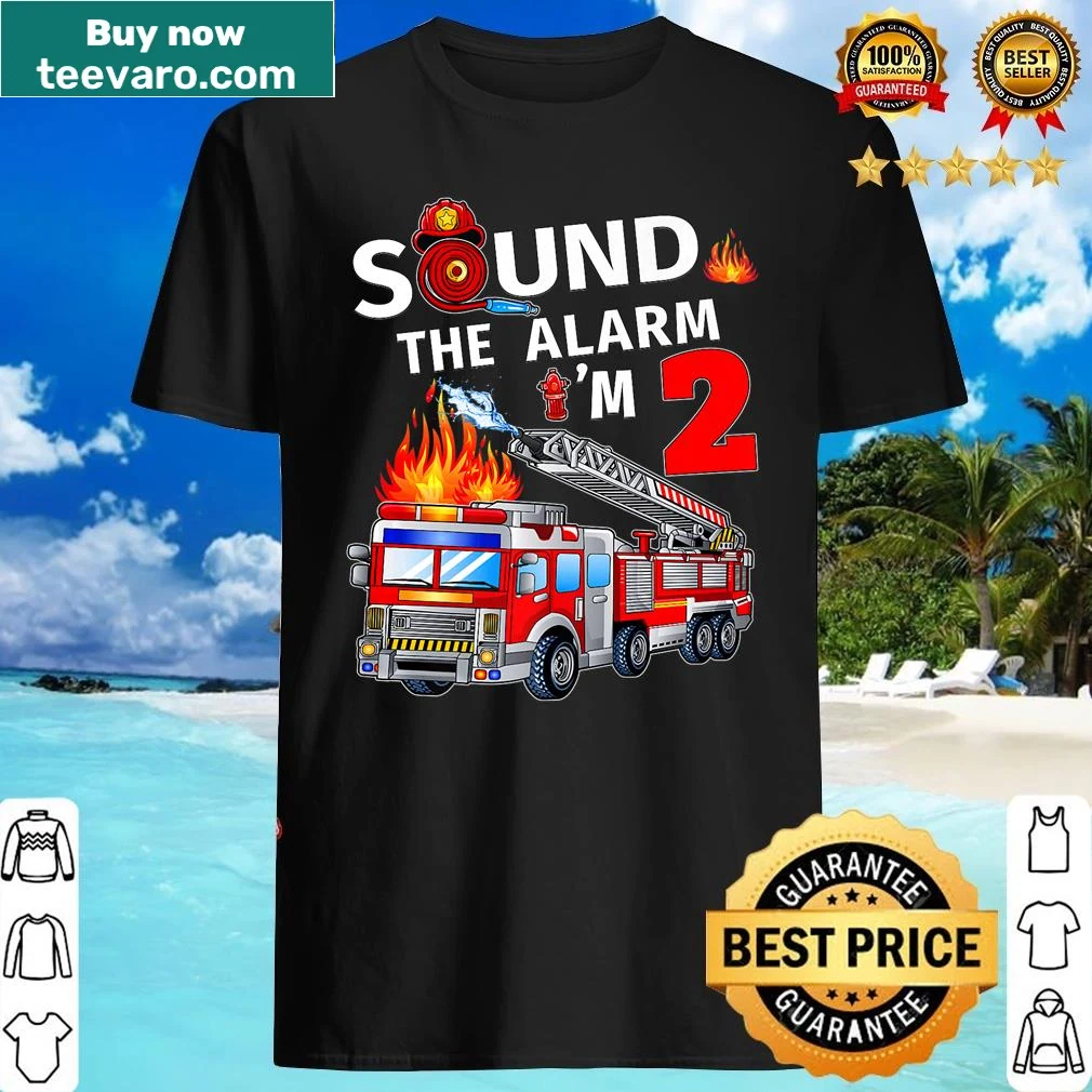 Toddler shirt with cute firefighter illustration for birthday
