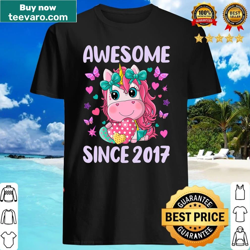 Whimsical unicorn design for a 4th birthday shirt