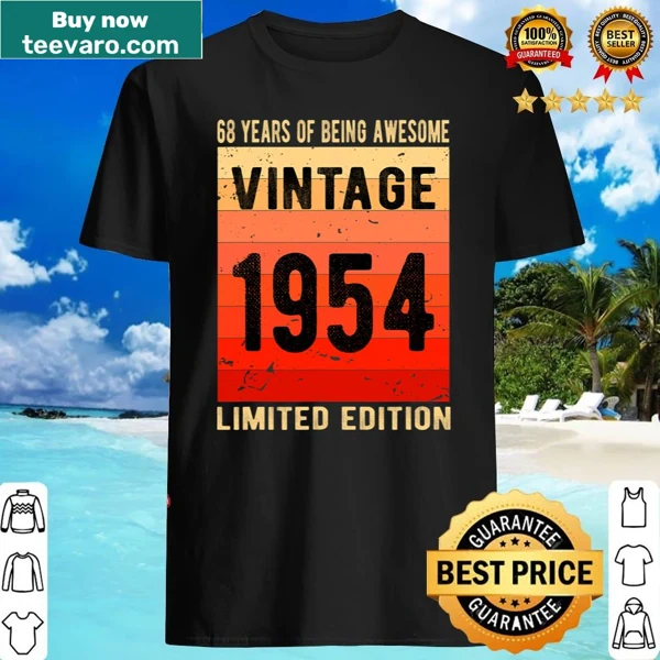 Vintage 68th birthday shirt with limited edition design for 1954.