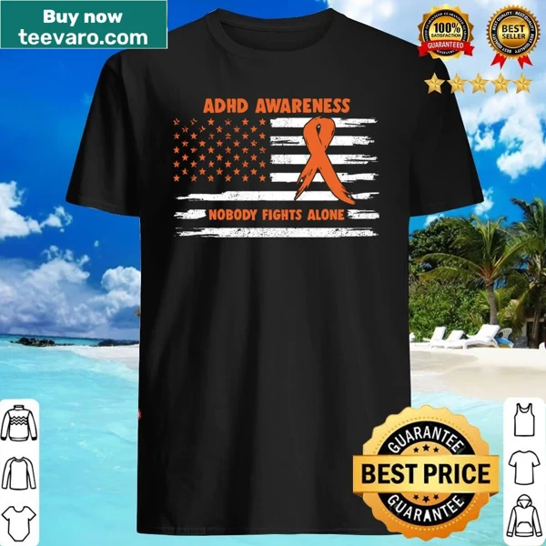 ADHD awareness shirt with American flag and supportive message
