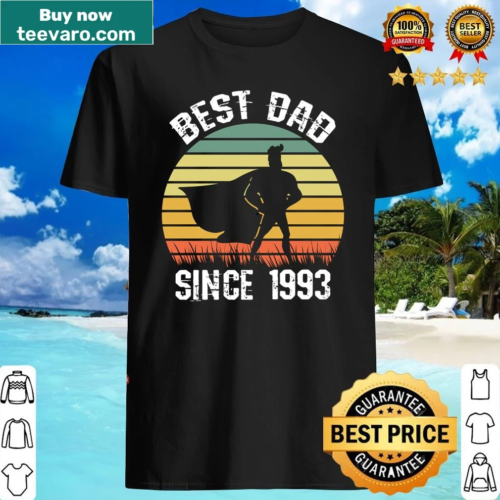 Retro long sleeve shirt for dads with superhero theme
