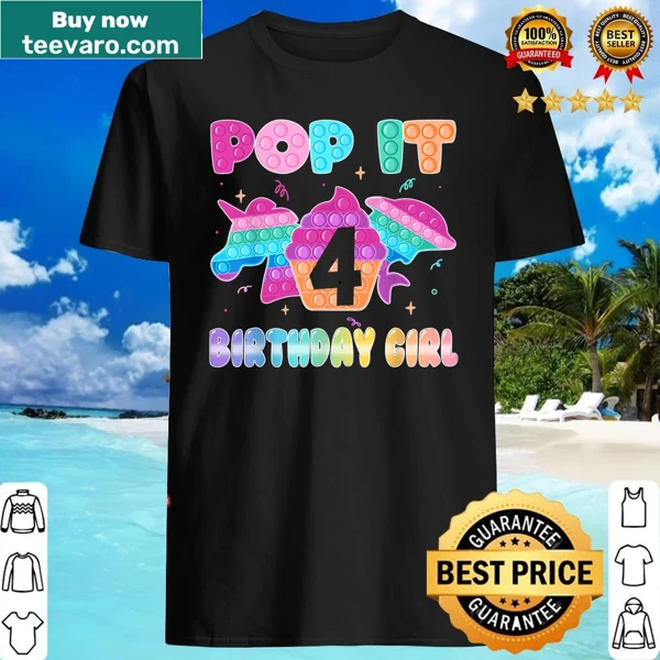 Birthday shirt with unicorn graphic and text for a four-year-old girl