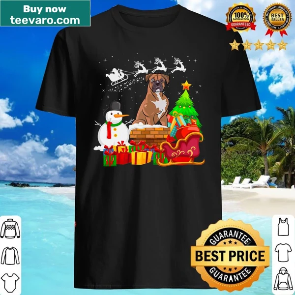 Cartoon boxer dog in a festive design on a tank top