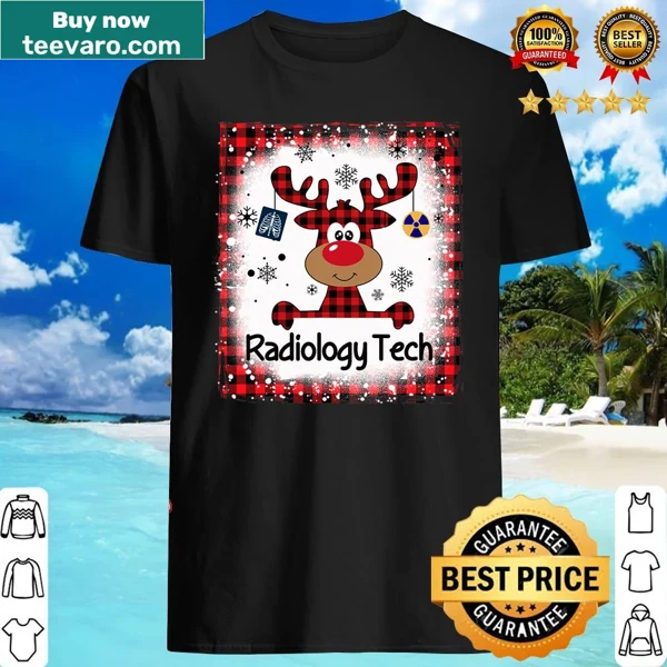 Christmas shirt with reindeer and buffalo plaid for radiology techs