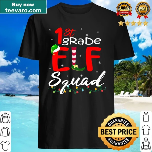 Whimsical Christmas shirt for first-grade teachers.