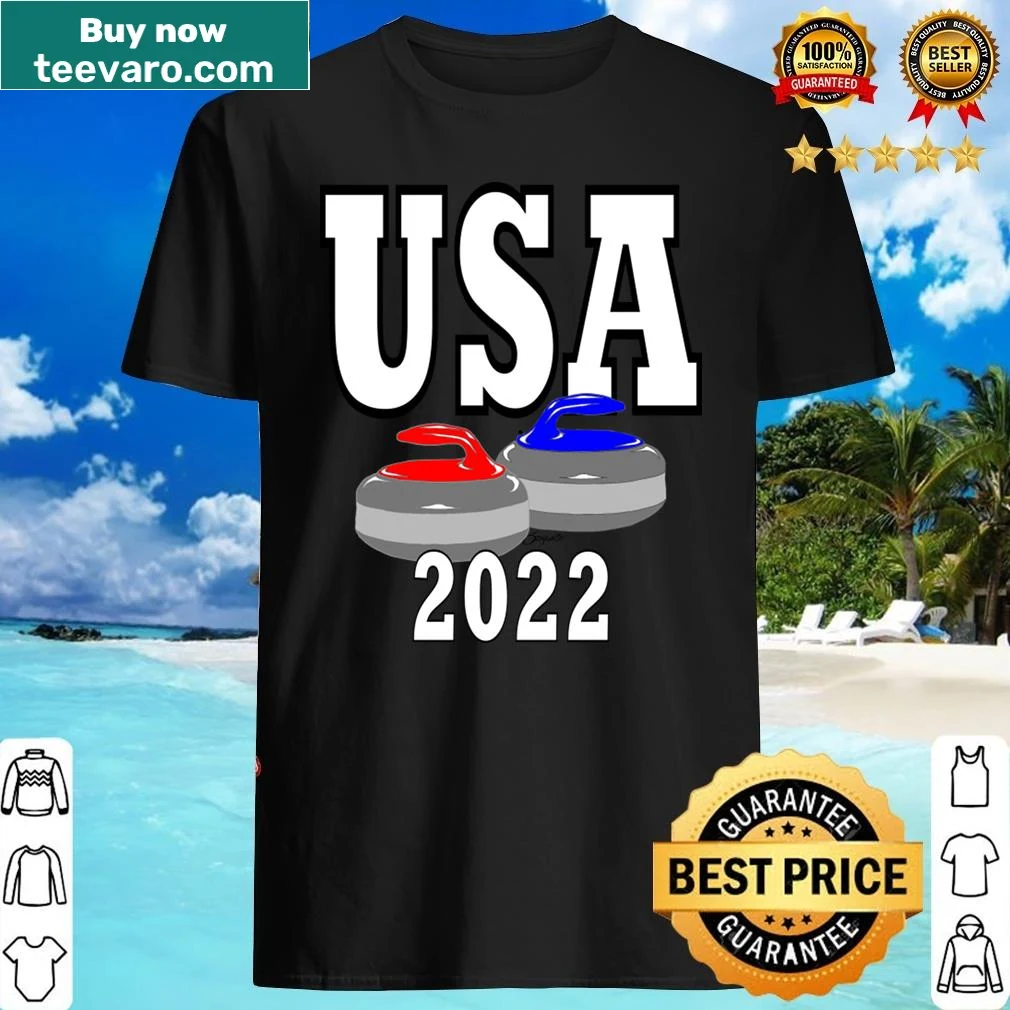 Minimalist shirt featuring curling stones from 2022