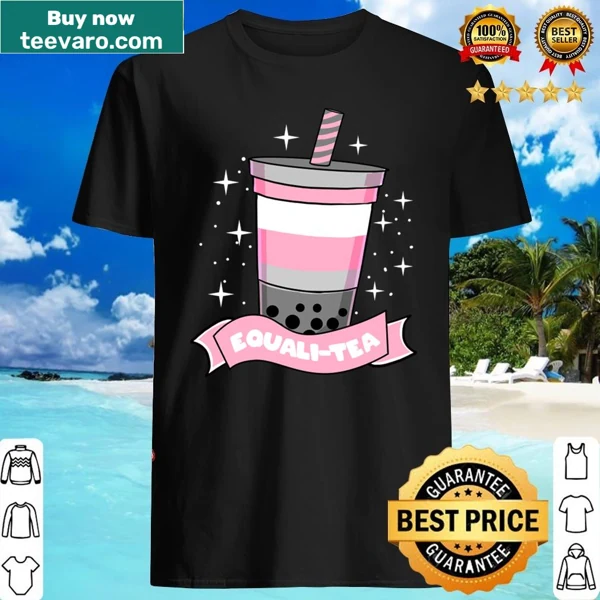 Playful shirt featuring a bubble tea drink illustration
