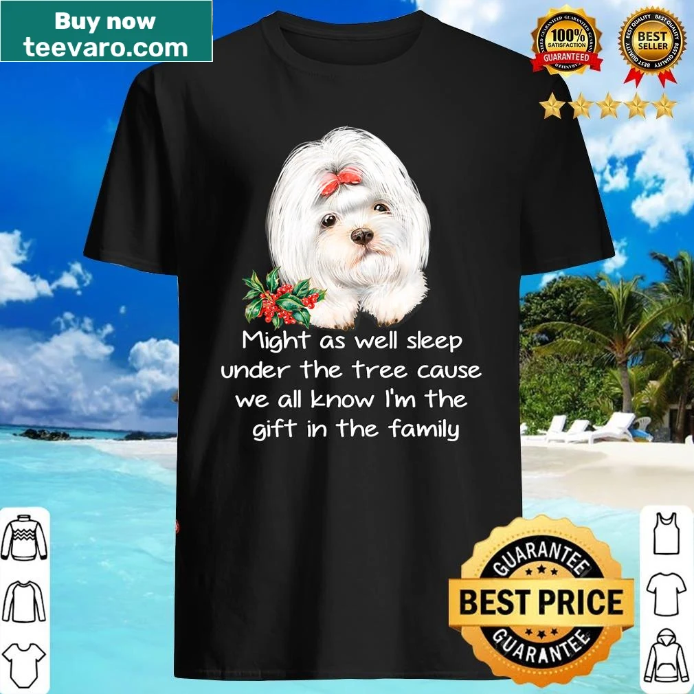 Funny quote about a Maltese puppy on a Christmas shirt