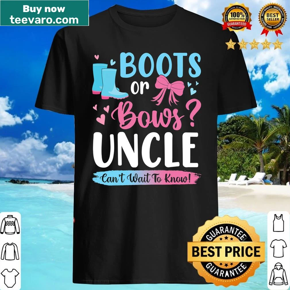 Cute shirt with boots and bows design for gender reveal parties