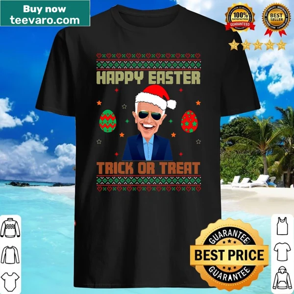 Playful 'Happy Easter Trick Or Treat' shirt with political message