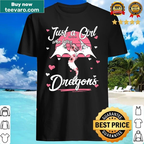 Cute kids shirt with dragon illustrations for girls who love dragons