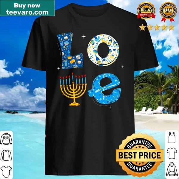 Cute Hanukkah shirt featuring a menorah for family matching