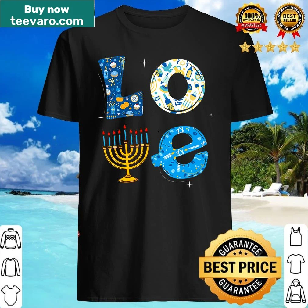 Cute Hanukkah shirt featuring a menorah for family matching
