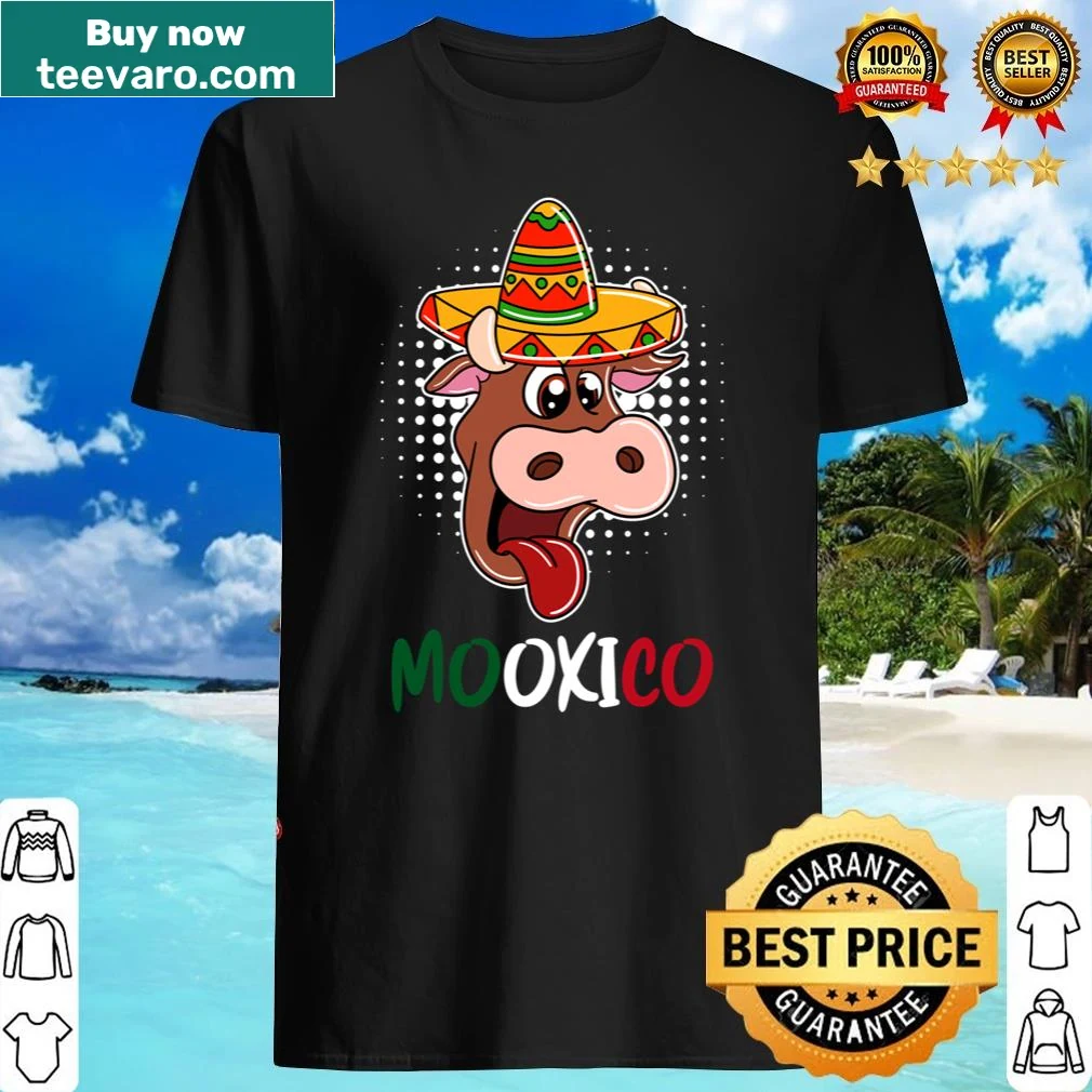 Playful cow wearing sombrero graphic on classic shirt