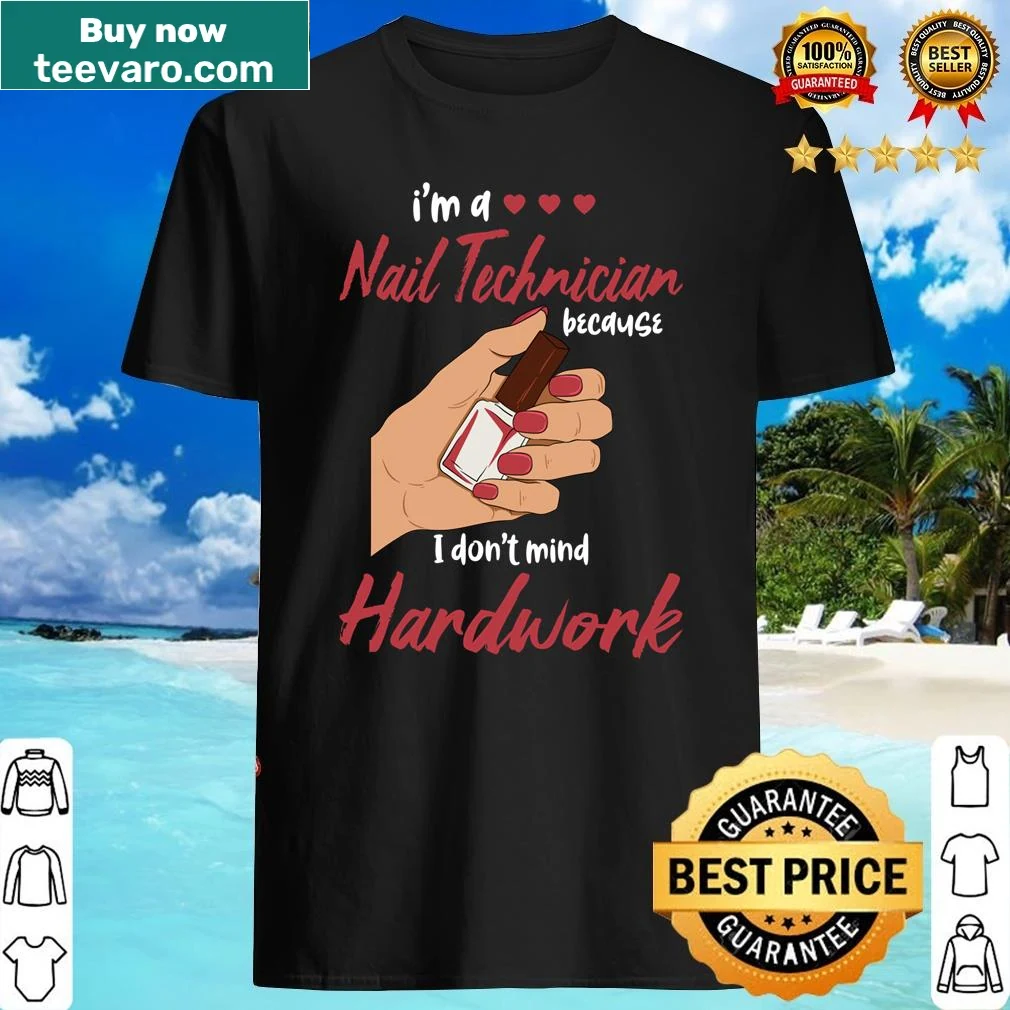 Bold typography graphic honoring nail technicians on classic shirt
