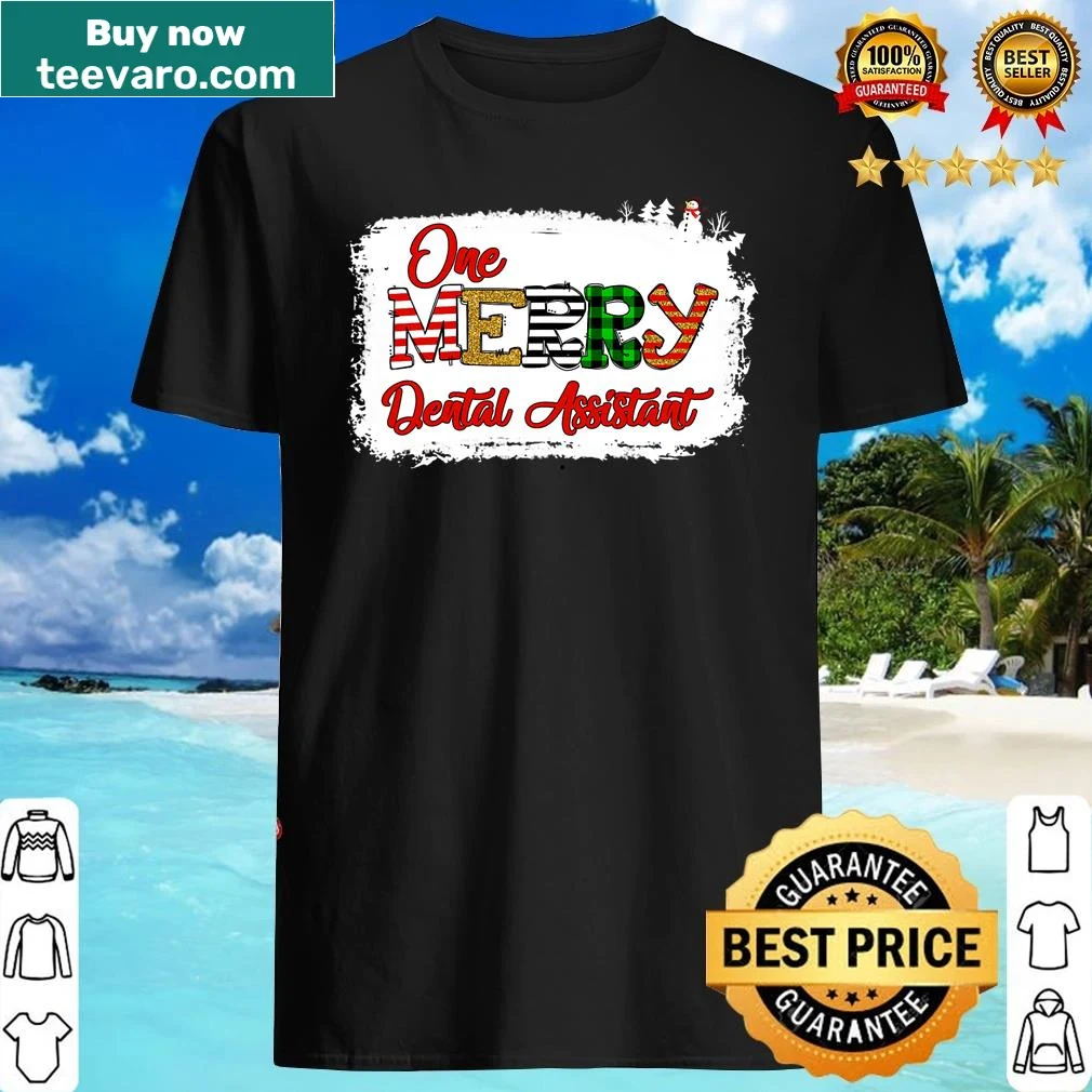 Christmas-themed shirt for dental assistants with festive typography