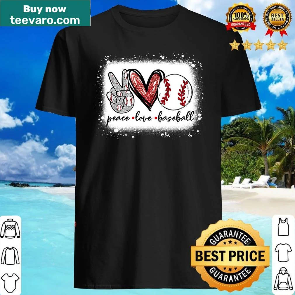 Funny shirt with baseball design and leopard print, promoting peace and love