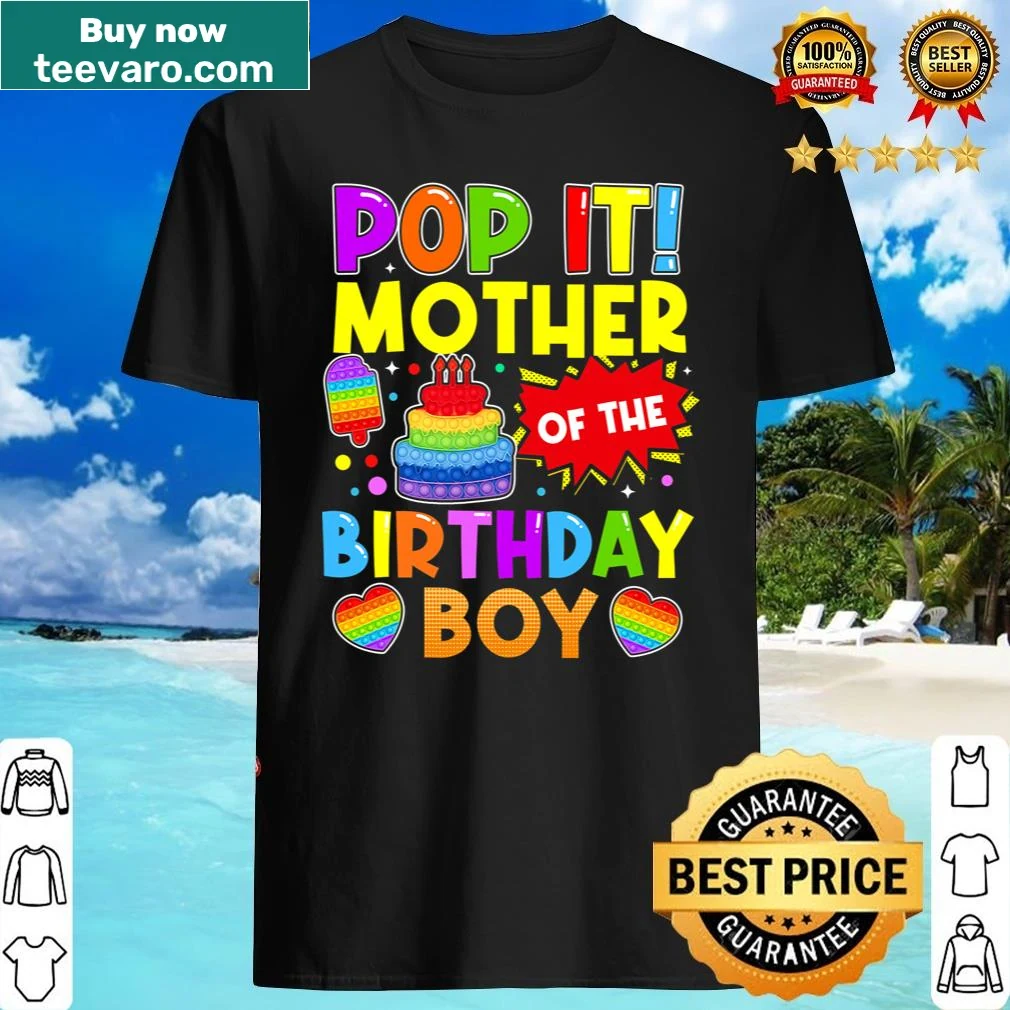 Shirt for mothers of birthday boys with fun graphics