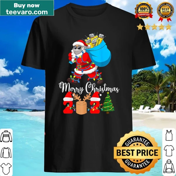 Vaccinated Santa Claus Christmas shirt with lights